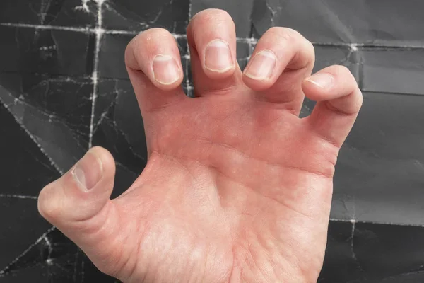 Mannen Grep Tag Sin Hand Girighet Och Ilska Närbild Dramatisk — Stockfoto