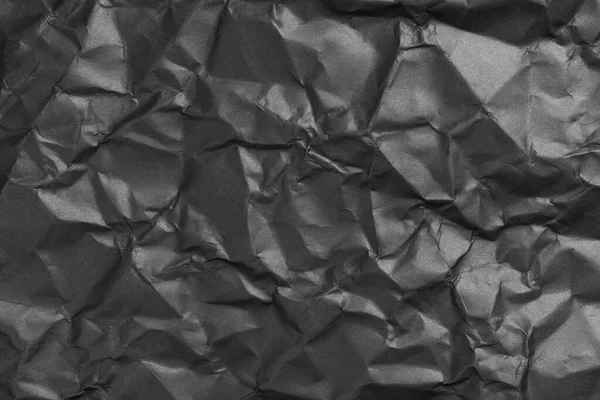 Textura Papel Arrugado Arrugado Negro — Foto de Stock
