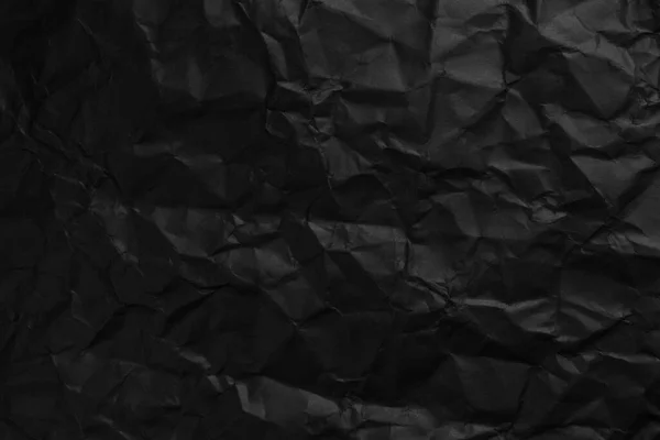 Черный Фон Текстуры Скомканной Бумаги Крупным Планом Увядшие Текстурные Складки — стоковое фото
