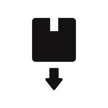 İle ok vektör simgesi kutu