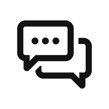 Konuşma balonu simgesinin. Chat, konuşma, iletişim, beyaz arka plan üzerinde izole ileti simgesi