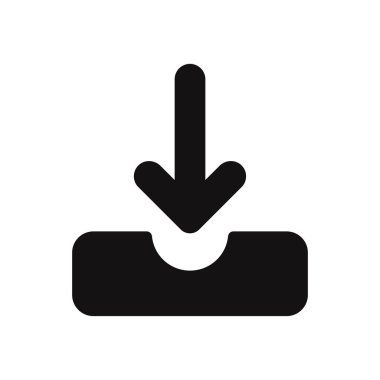 Beyaz arka plan üzerinde izole simgesini indirin. Modern, basit sembol modaya uygun bir tasarım tarzı web sitesi, mobil, için Kullanıcı arabirimi uygulaması, grafik, logo. Düz vektör öğesinin çizim. Eps10.