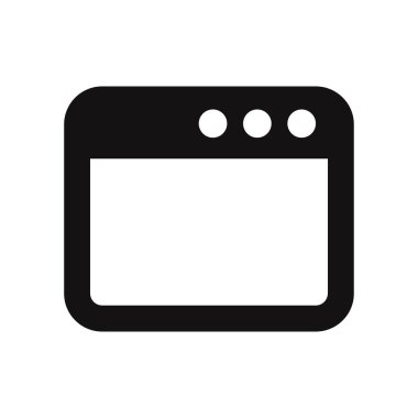 Beyaz arka plan üzerinde izole tarayıcı simgesi. Modern, basit sembol modaya uygun bir tasarım tarzı web sitesi, mobil, için Kullanıcı arabirimi uygulaması, grafik, logo. Düz vektör öğesinin çizim. Eps10.