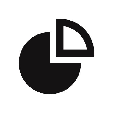 Pasta grafik simgesi beyaz arka plan üzerinde izole. Modaya uygun bir tasarım tarzı web sitesi, mobil, diyagram, grafik, istatistik modern ve basit kullanıcı arabirimi app, grafik, logo, sembol. Düz vektör öğesinin çizim. Eps10.