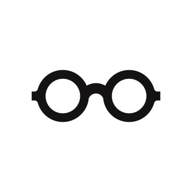 Gözlük simgesi beyaz arka plan üzerinde izole. Modern, basit sembol modaya uygun bir tasarım tarzı web sitesi, mobil, için Kullanıcı arabirimi uygulaması, grafik, logo. Düz vektör öğesinin çizim. Eps10.