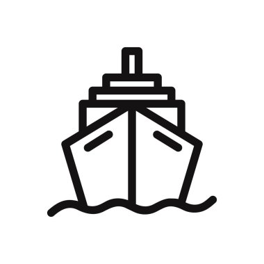 Cruise vektör simgesi. Gemi, taşımacılık sembolü