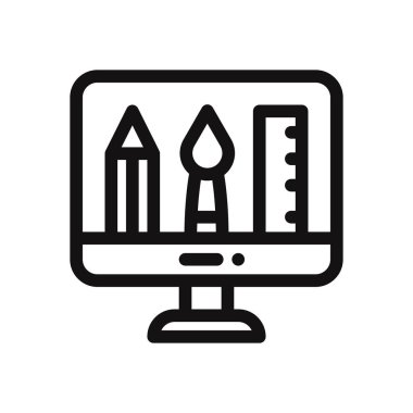 Grafik tasarım araçları monitör vektör simgesi