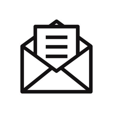 Zarf mektup vektör simgesi ile açıldı