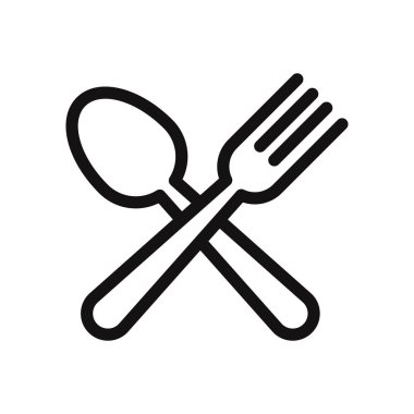 Kaşık ve çatal vektör simgesi