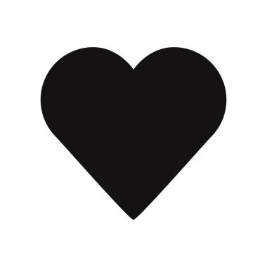 Kalp vektör simgesi. Aşk sembolü. Beyaz arka plan üzerinde izole Sevgililer günü işareti.