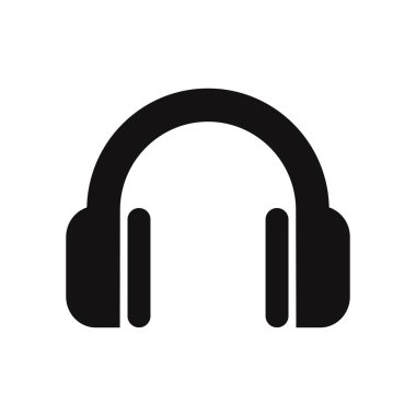 Kulaklık vektör simgesi. Kulaklýklý mikrofon seti, müzik, ses, dj sembolü.