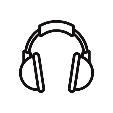 Kulaklık vektör simgesi. Kulaklýklý mikrofon seti, müzik, ses, dj sembolü.