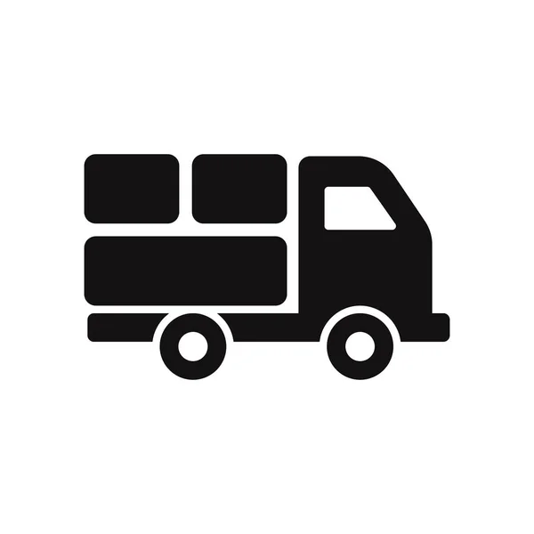 Icono Vector Camión Entrega Cargo Van Símbolo — Vector de stock