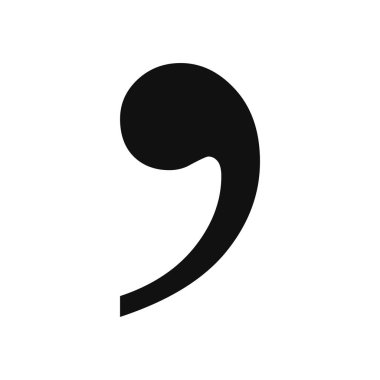 Web sitesi ve mobil için modern tasarım biçiminde virgül vektör simgesi