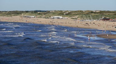 Scheveningen plajından bir yaz günü panorama