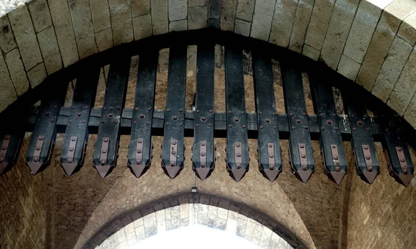 Portcullis Portão Medieval Cidade Colônia — Fotografia de Stock