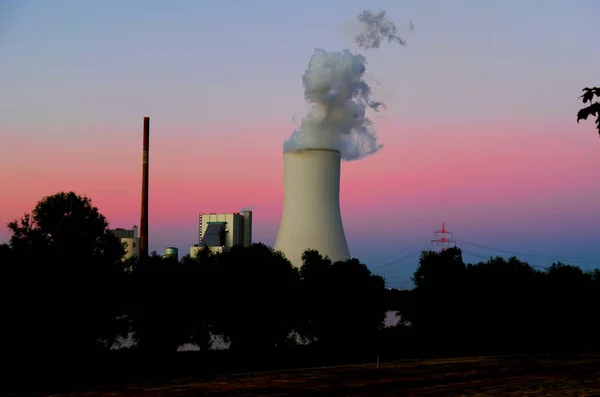 Vapor Torre Refrigeración Central Eléctrica Carbón Duisburg Walsum Contra Cielo —  Fotos de Stock