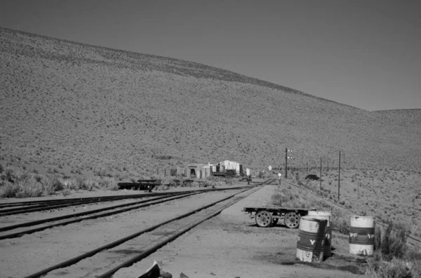 Vías Del Tren Ciudad San Antonio Los Cobres 3800 Metros — Foto de Stock