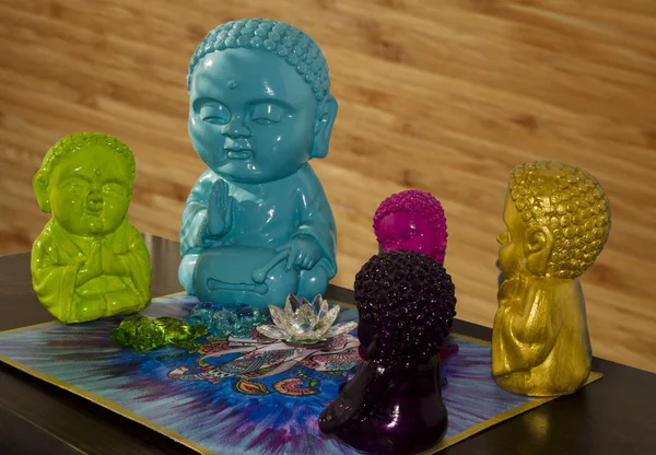 Estatuas Pequeñas Coloridas Buddha — Foto de Stock