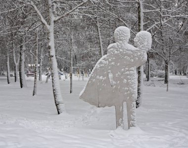 kar çifti kış Park