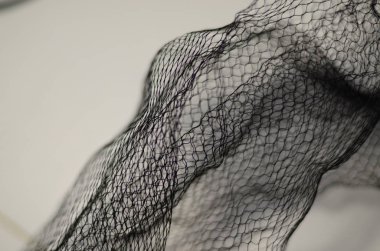 Şeffaf örgü kumaş. Kumaş dokusuna. Bez-net