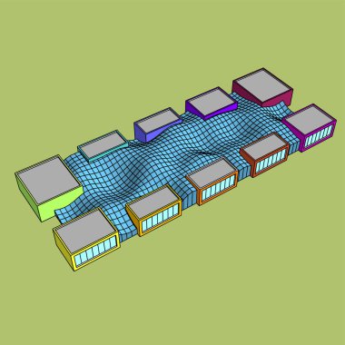 soyut geometrik formlar 3d çizim