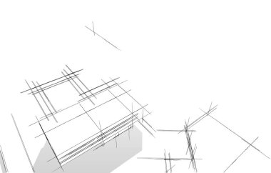 Ev kavramı kroki 3d çizim