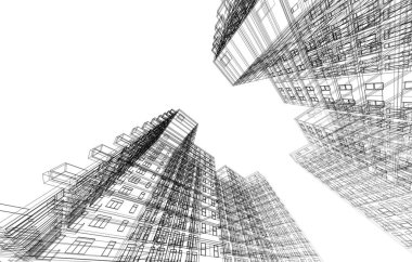 Ev kavramı kroki 3d çizim