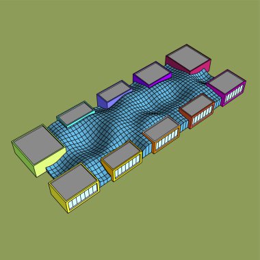 soyut geometrik formlar 3d çizim