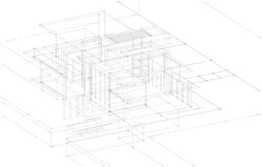 Ev kavramı kroki 3d çizim
