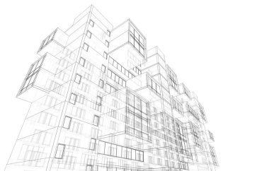 Ev kavramı kroki 3d çizim