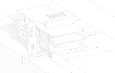 Ev kavramı kroki 3d çizim