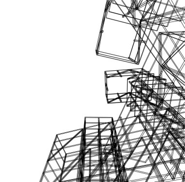 soyut geometrik formlar 3d çizim