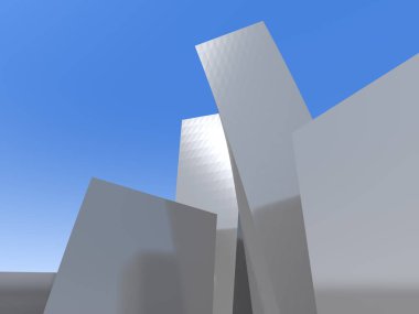 mimari konsepti Eskiz 3d illüstrasyon