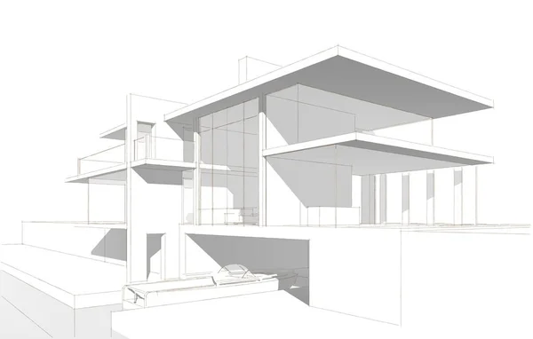 Ev kavramı kroki 3d çizim