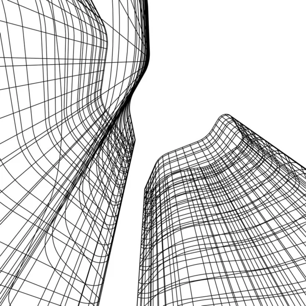 architecture concept sketch 3d illustration