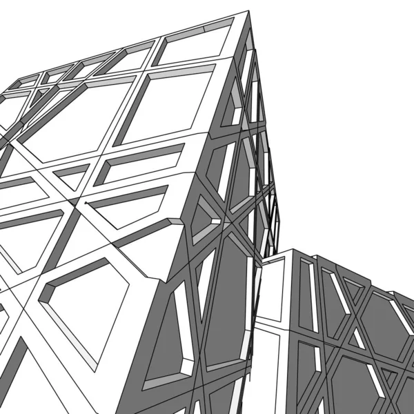 抽象几何形式3D — 图库照片