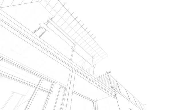 Architecture Concept Croquis Illustration — Image vectorielle