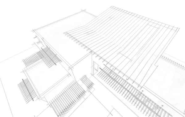 Concepto Arquitectura Bosquejo Ilustración — Vector de stock