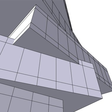 soyut geometrik formlar 3d çizim