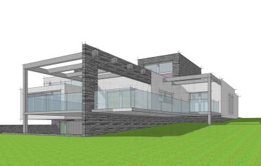 Ev kavramı kroki 3d çizim
