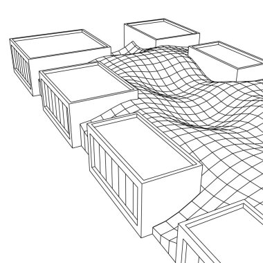 soyut geometrik formlar 3d çizim