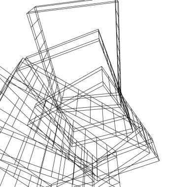 soyut geometrik formlar 3d çizim
