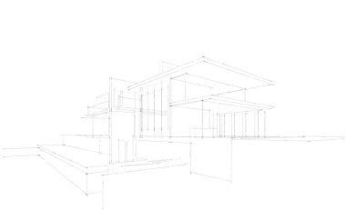 Ev kavramı kroki 3d çizim