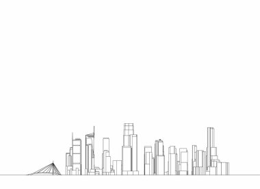 mimari konsepti Eskiz 3d illüstrasyon