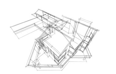 Ev kavramı kroki 3d çizim
