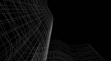 mimari konsepti Eskiz 3d illüstrasyon