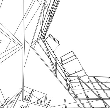 soyut geometrik formlar 3d çizim