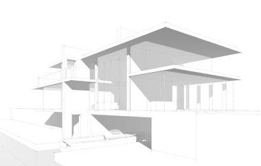 Ev kavramı kroki 3d çizim