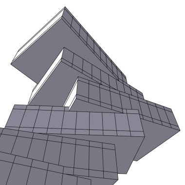 soyut geometrik formlar 3d çizim